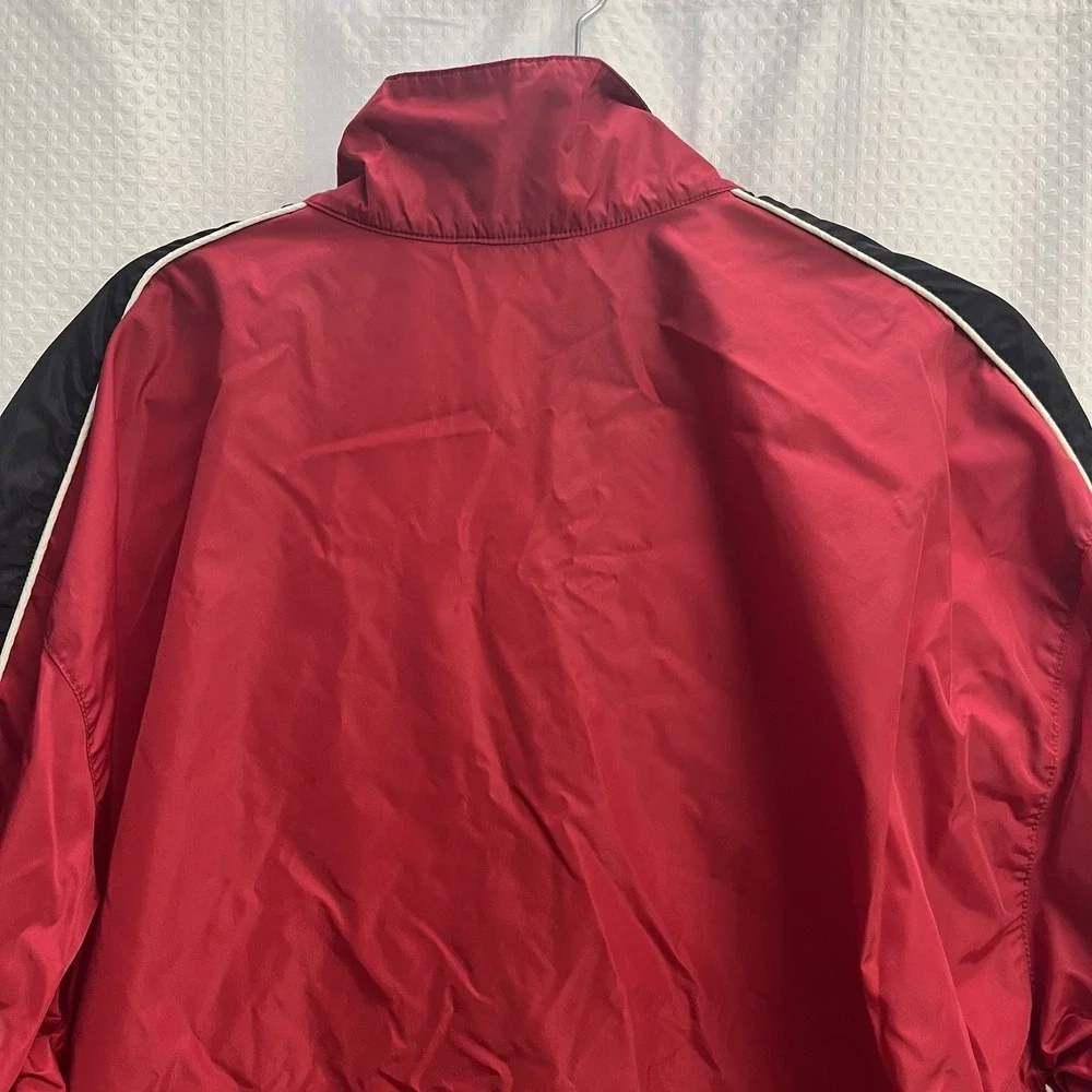 Vtg Nike Men's Red Windbreaker Running Jacket XL 90's Embroidered Swoosh Retro